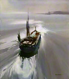 private example of a watercolour painting a barge