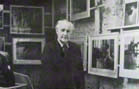 The watercolour artist Claude Buckle in his studio