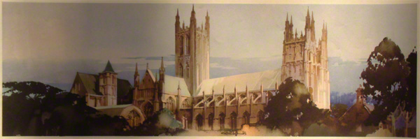carriage print of Canterbury cathedral taken from the north west. 
