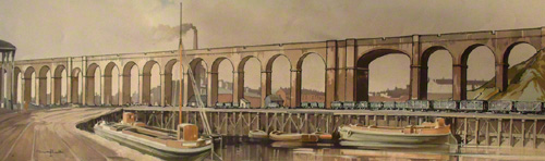 Carriage print of Ditton Viaduct by Claude Buckle