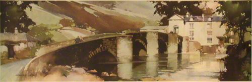 carriage print of the Bridge across the river Leven at Newby Bridge