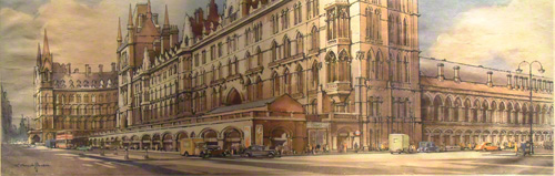 Carriage print of St Pancras Station London