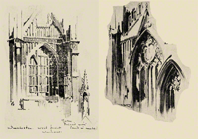 example of an cathedral pencil sketch