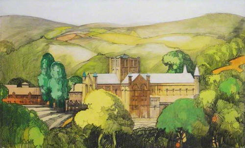 Pastel drawing of Buckfast Abbey