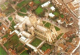 Ariel view of Canterbury Cathedral from the north west  