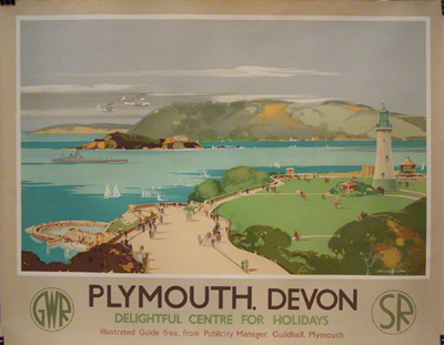 Plymouth devon railway poster