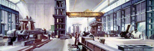 Commercial painting of the machine shop