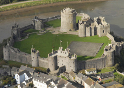 Arial photograph of Pembroke Castle looking from the south east.