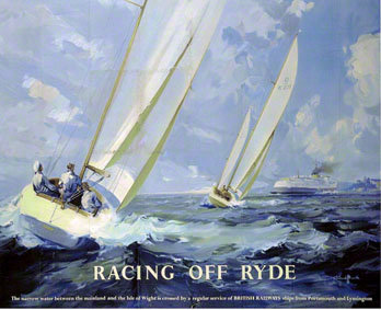 Racing off Ryde, a railway poster  