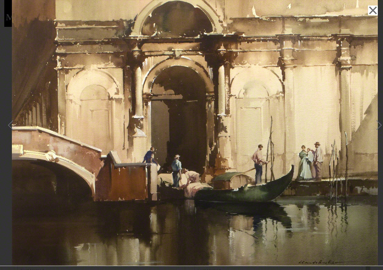 Venetian - Memory', signed, watercolour, 47 x 64.5cm.