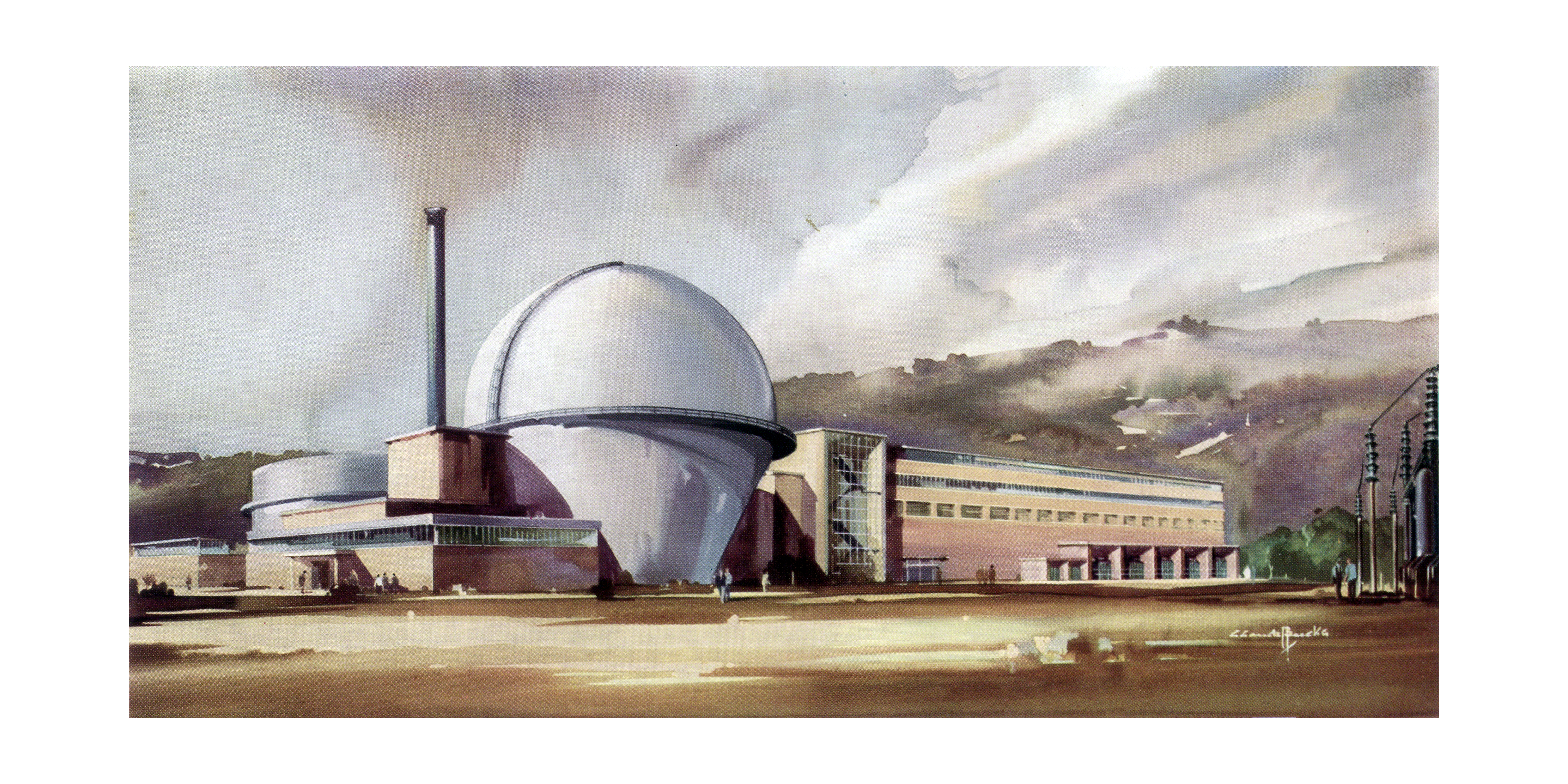 View of the experimental reactor facility at Calder Hall