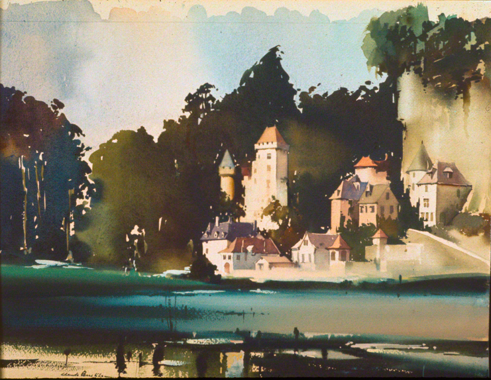 Dordogne, a water colour painting by Claude Buckle.