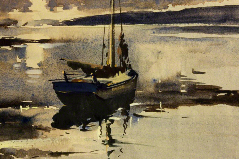Sketch for the water colour painting Estuary